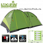 Палатка кемпинговая 4-х местная  Norfin POLLAN 4 NF