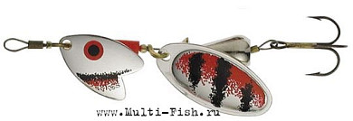 Блесна вращающаяся MEPPS Tandem Truite №1, 6,5гр., цвет AG/red-black блистер