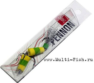 Приманка джиговая Lucky John PENNON 25 зел./жел. в блистере