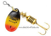 Блесна вращающаяся MEPPS Aglia Furia №1, 3,5гр., цвет чёрный/жёлтый/красный