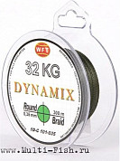 Леска плетеная WFT KG ROUND DYNAMIX Green 300м, 0,35мм, 32кг