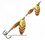 Блесна вращающаяся ILBA LUNGO tandem d/st1+2 / 8гр (gold-red)