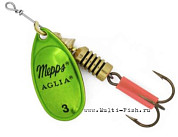Блесна вращающаяся MEPPS Aglia Platium №3, 6,5гр., цвет OR/green
