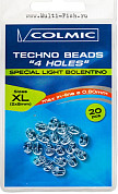 Бусины для монтажа COLMIC TECHNO BEAD 4 отверстия, XL