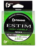 Леска монофильная F-FISHING Estim Neon 150м, 0,25мм, 8,6кг, 18,9lb