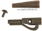 Безопасная клипса с фиксатором+конус "Volzhanka Lead Clips with Pin Tail Rubber" цвет Trans Green (8шт в уп)