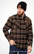 Рубашка с меховой подкладкой Alaskan, коричневая клетка, размер S