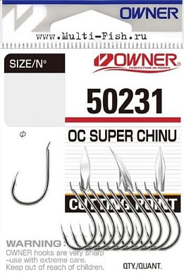 Крючки OWNER 50231 Cut Super Chinu nickel №1, 11шт.