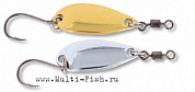 Блесна колеблющаяся Quantum Magic Trout Gambler с одинарным крючком 4,5гр., 40мм, 2шт. золото+серебро