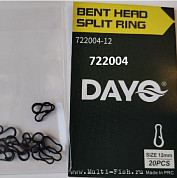 Застежка рыболовная DAYO Bent Head Split Ring, 10мм, 20шт