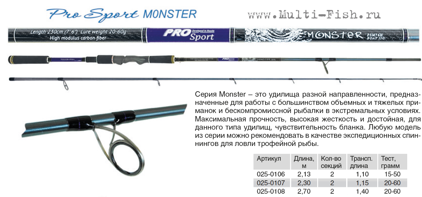 Спиннинг Volzhanka Pro Sport Monster